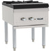 Vulcan VSP100 natural gas/propane single stock pot range in stainless steel with heavy grate and tall legs, front