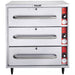 Vulcan VW3S triple warming drawer, stainless steel freestanding unit with three drawers and red controls