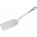 Winco 14" stainless steel serving turner with slotted rectangular blade and hanging hole handle, slotted style
