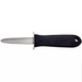 Winco oyster and clam knife with 2 3/4 inch stainless steel blade, hand guard and black soft grip handle