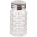 Winco 2 oz flat top classic shaker with textured clear glass body and perforated stainless steel cap