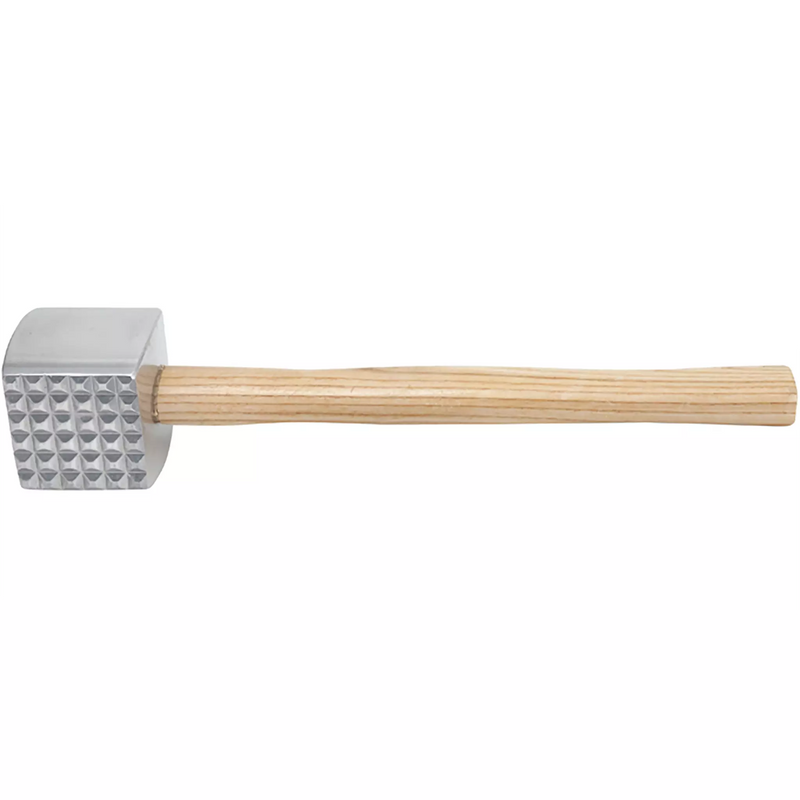 Winco 2-Sided Aluminum Meat Tenderizer With Wooden Handle-Phoenix Food Equipment