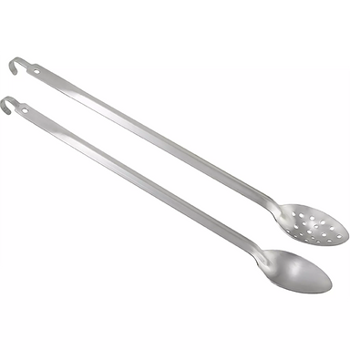 Winco 21″ Heavy-Duty Basting Spoon with Hook - Various Options-Phoenix Food Equipment