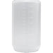 Winco 28 oz plastic spray bottle, close-up of the translucent body showing printed measurement markings