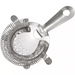Winco 4 prong stainless steel bar strainer with coiled spring rim, perforated face and hanging hole handle