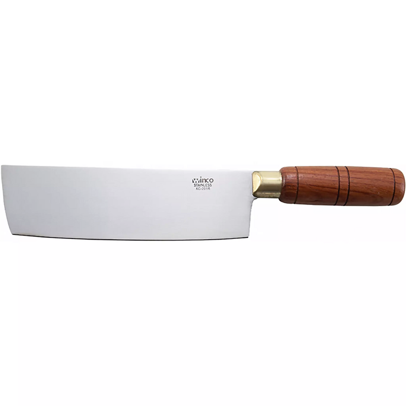 Winco 7" Chinese Cleaver With Wooden Handle-Phoenix Food Equipment