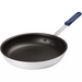 Winco AFP Series non-stick aluminum frying pan with black interior and blue silicone handle, largest size option