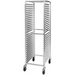 Winco ALRK-30BK aluminum welded 30-tier sheet pan rack with brake, full height rack on casters, angled front view
