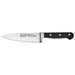 Winco Acero 6 inch chef's knife with forged stainless steel blade and black triple-riveted handle