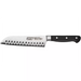 Winco Acero 7 inch santoku knife with hollow ground stainless steel blade and black riveted handle