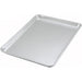 Winco aluminum 1/2 size sheet pan, natural aluminum half sheet bun pan with rolled edges, angled top view
