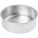 Winco aluminum layer cake pan, round aluminum pan with straight sides and rolled edge, another size option shown