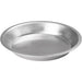 Winco aluminum pie plate, round baking pan with sloped sides and rolled rim, smaller size option shown