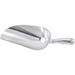 Winco aluminum scoop in a mid-size option, polished cast aluminum bowl with rounded grip handle