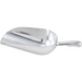 Winco aluminum scoop in a larger size option for bulk ingredients, deep bowl with contoured handle