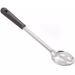 Winco slotted stainless steel basting spoon with black polypropylene handle, longest size option shown