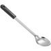 Winco solid stainless steel basting spoon with black polypropylene handle, longest size option shown