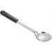 Winco perforated stainless steel basting spoon with black polypropylene handle, medium length size