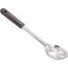 Winco slotted stainless steel basting spoon with black polypropylene handle, medium length size option