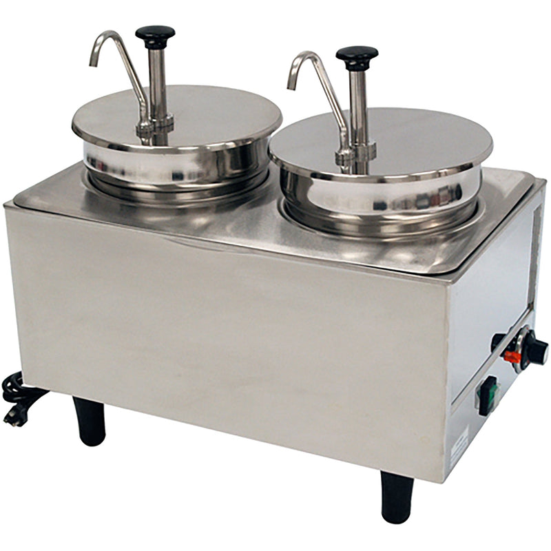 Winco BenchmarkUSA™ 51074P Dual Pump Food Warmer-Phoenix Food Equipment