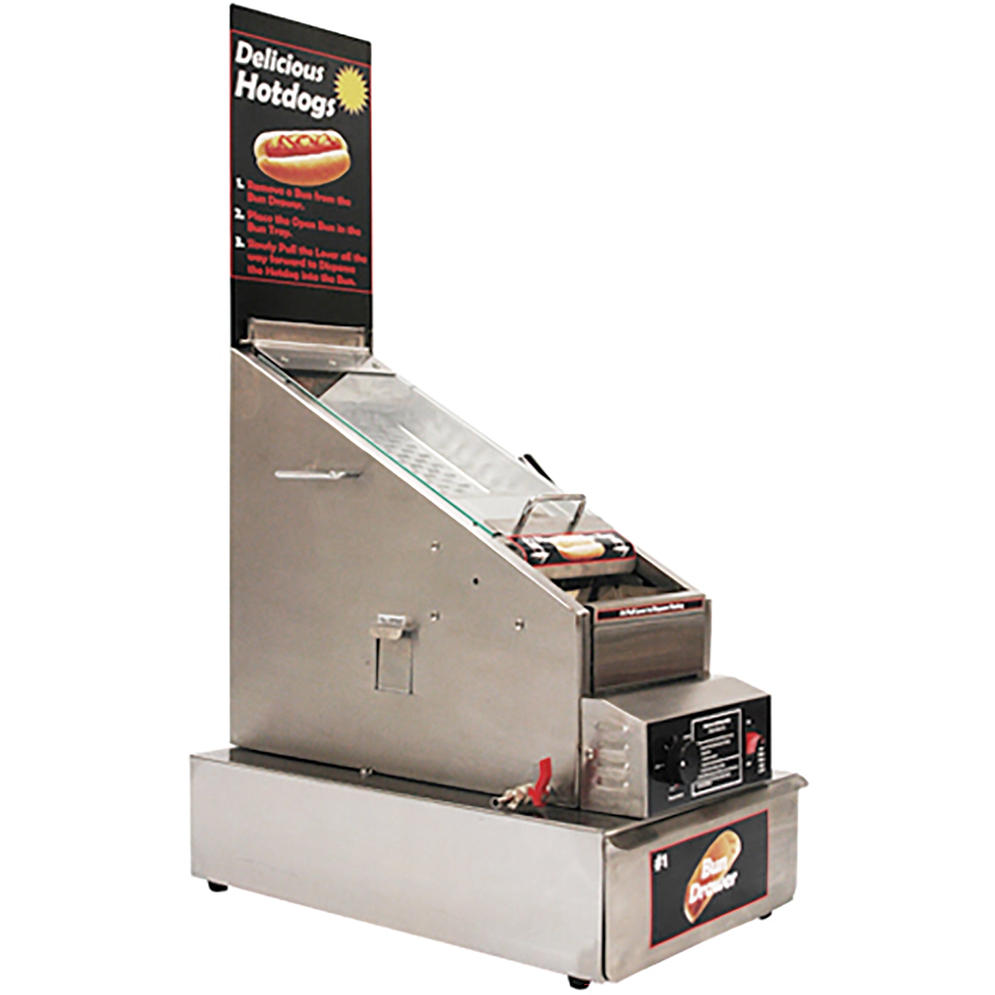 Winco BenchmarkUSA™ 60024 Space Saving Hot Dog & Bun Steamer-Phoenix Food Equipment