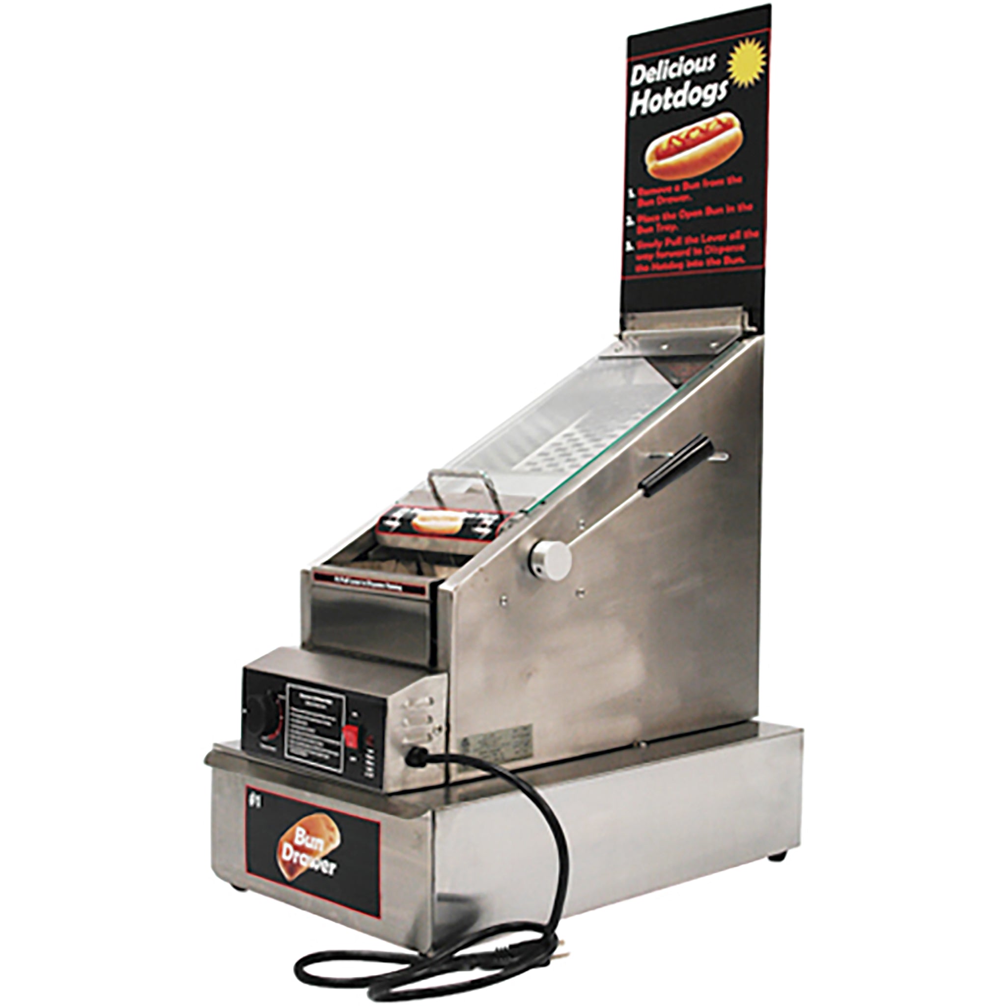 Winco BenchmarkUSA™ 60024 Space Saving Hot Dog & Bun Steamer-Phoenix Food Equipment