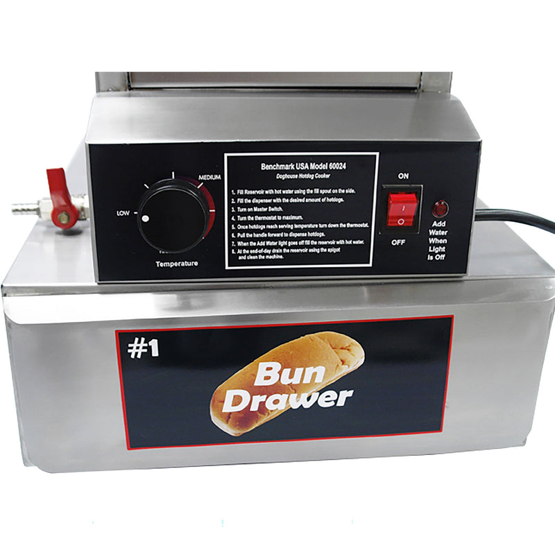 Winco BenchmarkUSA™ 60024 Space Saving Hot Dog & Bun Steamer-Phoenix Food Equipment