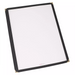 Winco black panel menu cover, single panel with clear vinyl sleeve and gold metal corner protectors