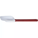 Winco bowl shape heat resistant silicone spatula scraper with wide white blade and red handle, largest size