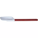 Winco bowl shape heat resistant silicone spatula scraper with white curved blade and red handle, medium size