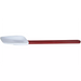 Winco bowl shape heat resistant silicone spatula scraper with small white curved blade and red handle, smallest size