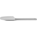 Winco bowl shape silicone spatula scraper with wide white curved blade and white handle, largest blade size