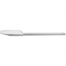 Winco bowl shape silicone spatula scraper with narrow white curved blade and white handle, smallest blade size