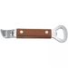 Winco can tapper and bottle opener with wooden handle, pointed can punch on one end and cap lifter on the other