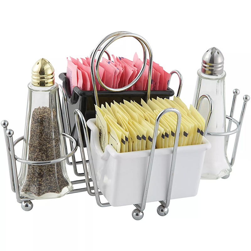 Winco Chrome Plated Cruet Rack For Salt/Pepper Shaker & Sugar Packets-Phoenix Food Equipment