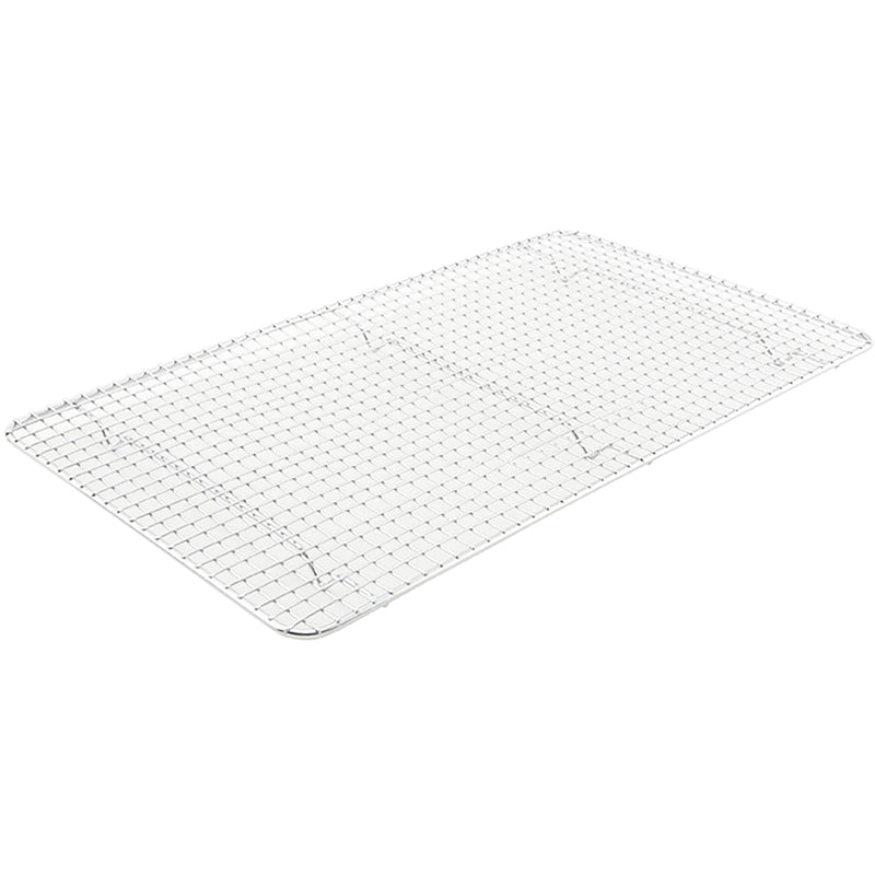 Winco chrome-plated pan grate rack for full size steam table pan, long rectangular wire grid
