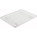 Winco chrome-plated pan grate rack for steam table pan, half size wire grid shown at an angle