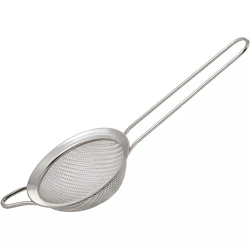 Winco stainless steel cocktail and powdered sugar strainer sifter with fine mesh and wire handle