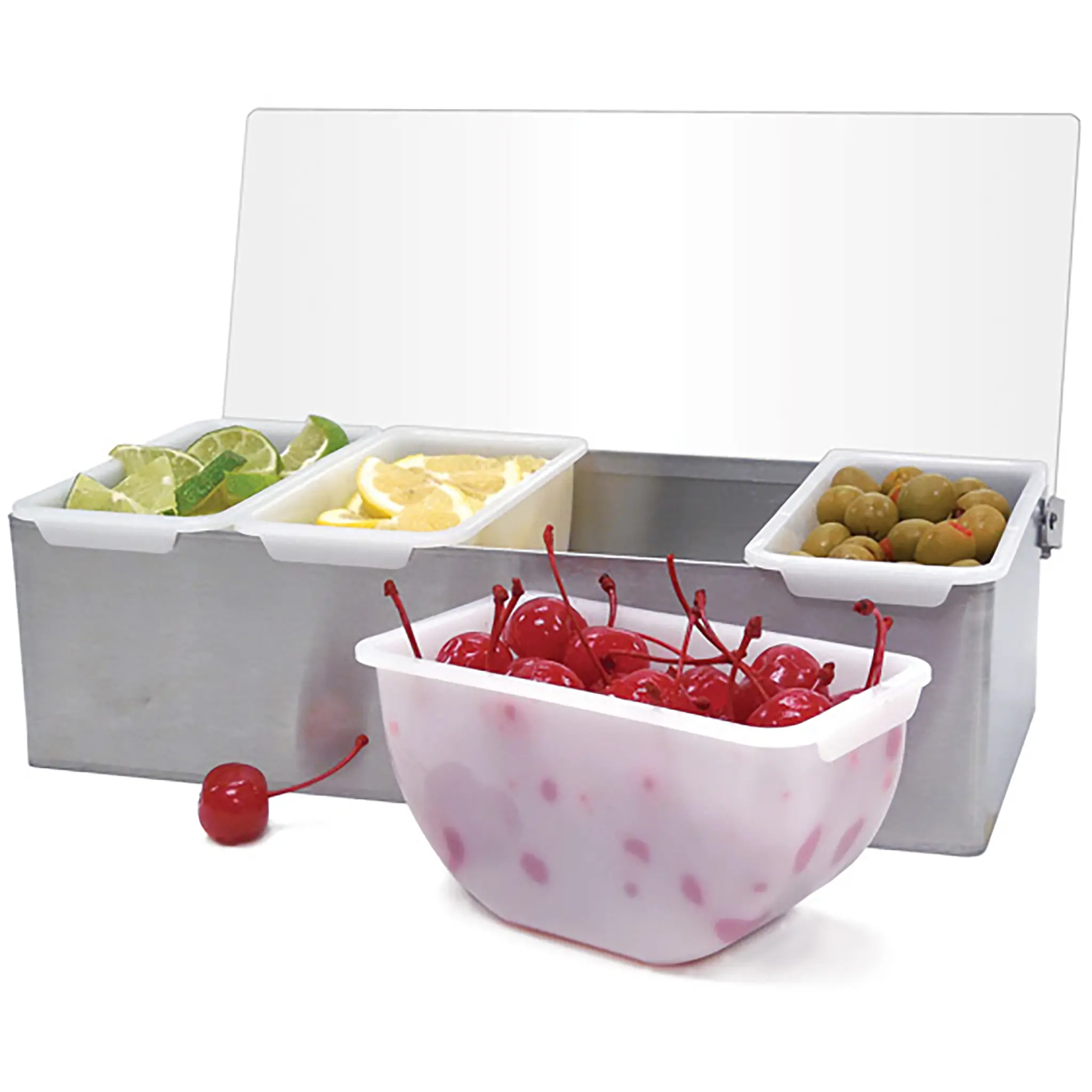 Winco Condiment Holder With Stainless Steel Base - Various Sizes-Phoenix Food Equipment