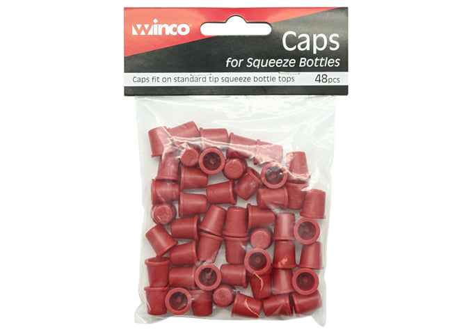 Winco Cover Cap for Squeeze Bottles - Pack of 48-Phoenix Food Equipment