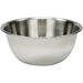 Winco deep heavy-duty stainless steel mixing bowl with rolled rim, third size option, side angle