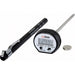 Winco digital LCD thermometer, black pocket probe thermometer with stainless steel stem and sleeve clip
