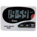 Winco digital LCD timer, white hour and minute kitchen timer with large display and red reset button