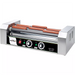Winco EHDG-5R Spectrum RollRight hot dog roller with 12 hot dog capacity, shown loaded with hot dogs, angled view