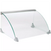 Winco EHDG-7SG Spectrum sneeze guard for the EHDG-7R hot dog roller, wide curved clear glass shield, angled view