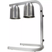 Winco EHL-2 professional electric freestanding heat lamp, two stainless steel shades on an adjustable U-base stand