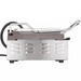 Winco EPG-1C single 14 x 12 inch press panini grill, side view showing stainless steel vents and lid handle