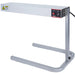 Winco ESH-1 electric strip heater with stand, alternate angle of the stainless steel warmer and freestanding base