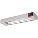 Winco ESH-24 electric 24-inch strip heater, compact stainless steel overhead food warmer with end controls, angled