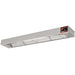 Winco ESH-36 electric 36-inch strip heater, stainless steel overhead food warmer with end controls, angled view